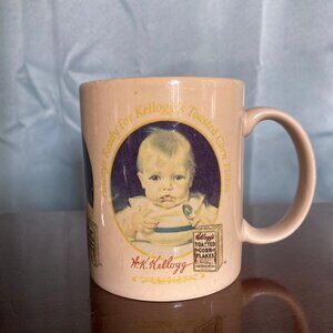 Vintage W.K. Kellogg Mug Toasted Corn Flakes Baby w Spoon mug